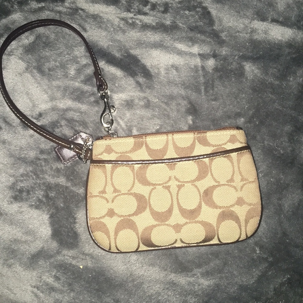 Brown coach wristlet